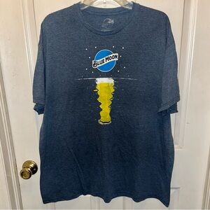 BLUE MOON Men’s Short Sleeve Beer Shirt. Sz 2XL.